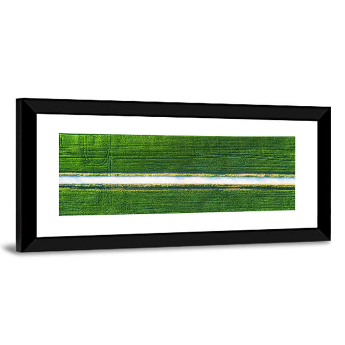 Aerial Irrigation Canal View Wall Art as a framed print