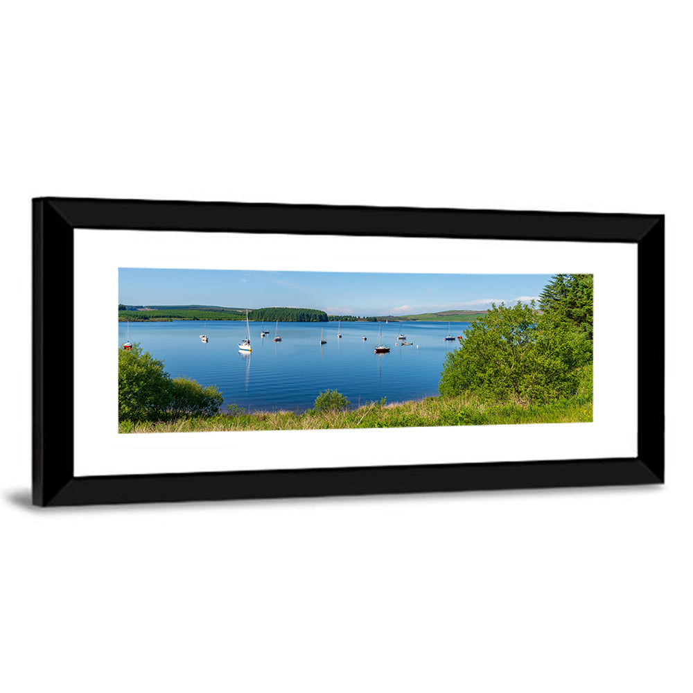 Anchored Sailboats at Llyn Brenig Wall Art
