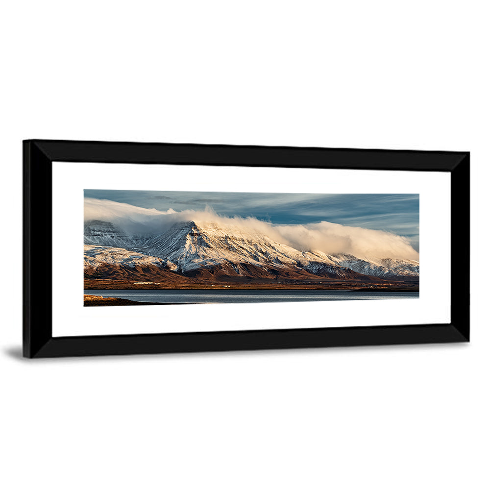 Reykjavik Golden Hour Mountains Wall Art