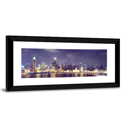 Shanghai Night Skyline Wall Art