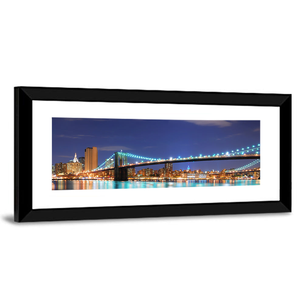 Brooklyn Bridge Night Skyline Wall Art