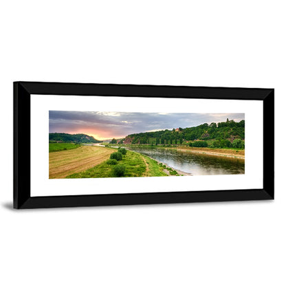 Elbe River at Golden Hour Wall Art