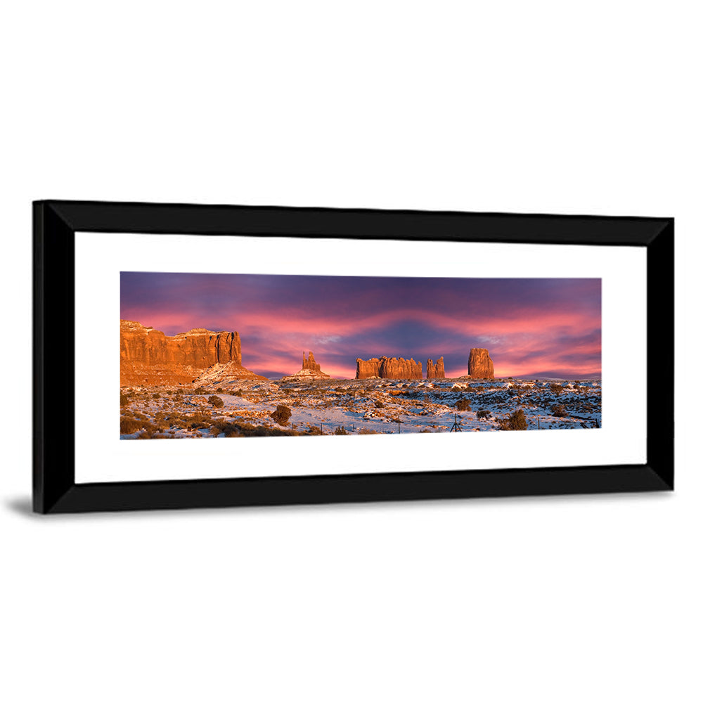Snow-dusted Monument Valley Sunset Wall Art