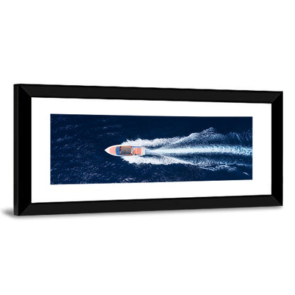 Sleek Speedboat Over Navy Sea Wall Art