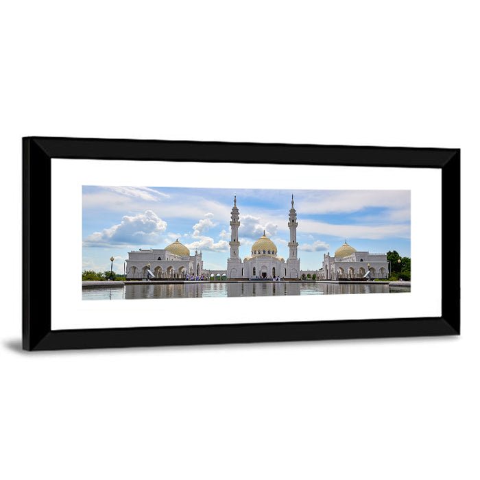 Bolgar White Mosque Reflection Wall Art as a framed print