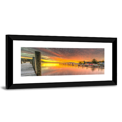 Meredith Bay Pier at Sunrise Wall Art