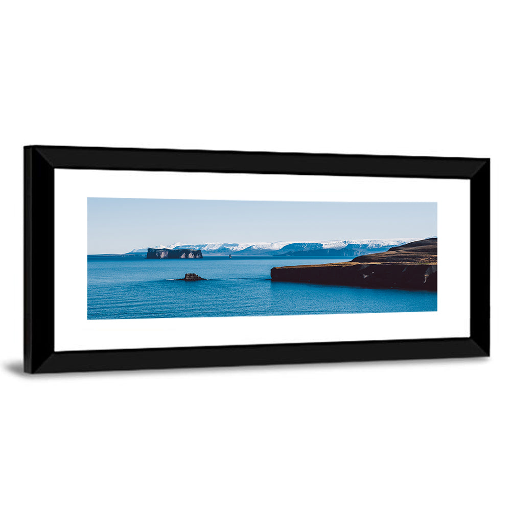 Calm Blue Lake with Coastal Cliffs Wall Art