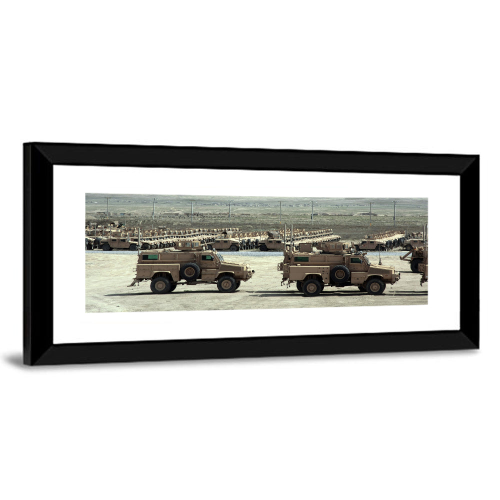Mrap Vehicles in Desert Landscape Wall Art