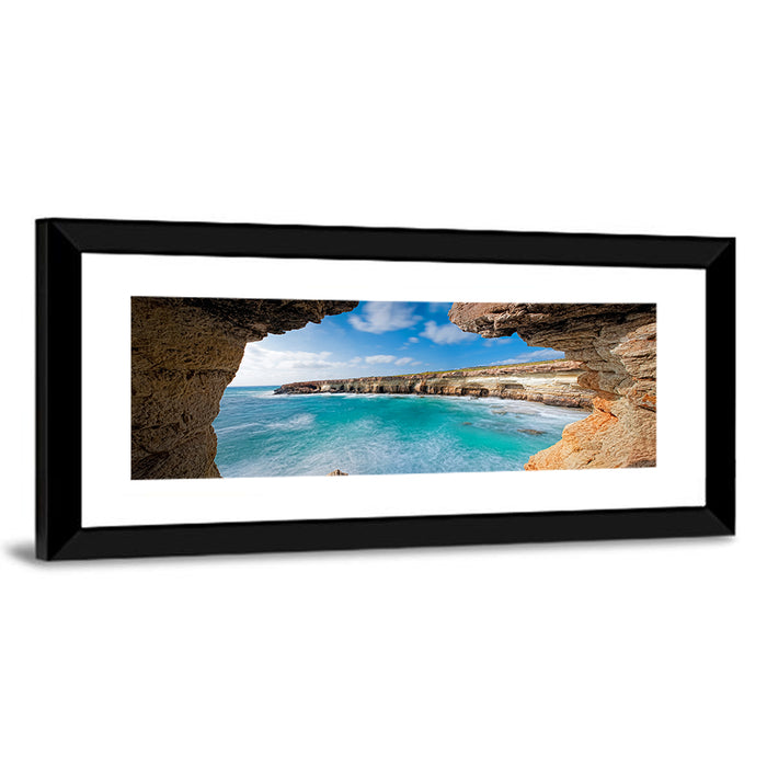 Cape Greko Sea Cave View Wall Art as a framed print