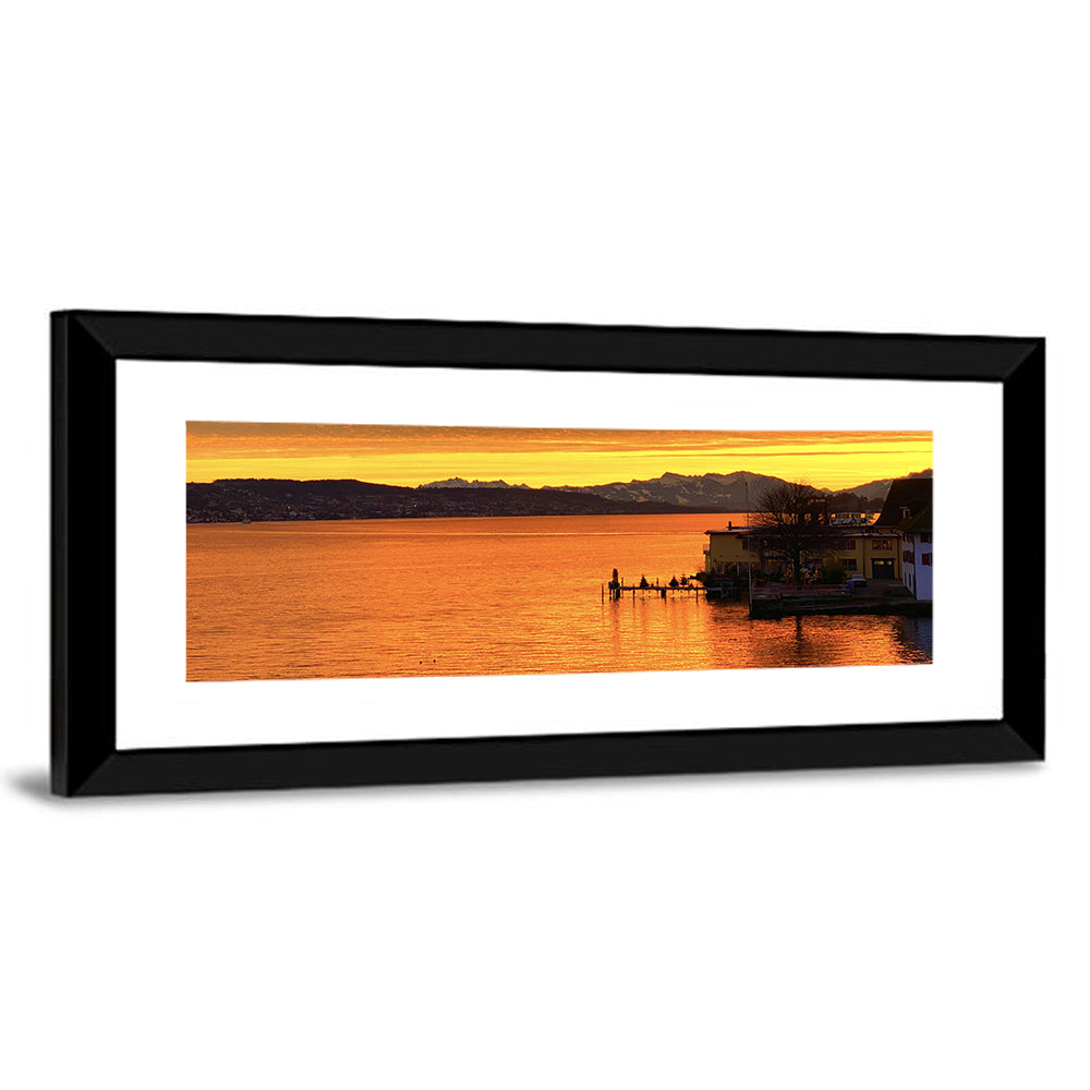 Lake Zurich Golden Sunset Wall Art