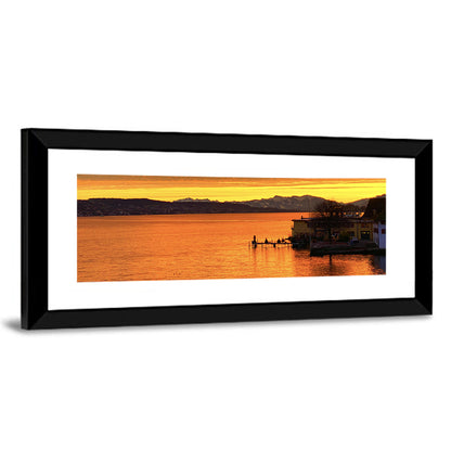 Lake Zurich Golden Sunset Wall Art
