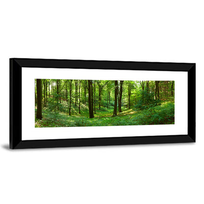 Sunlit Green Woodland Wall Art