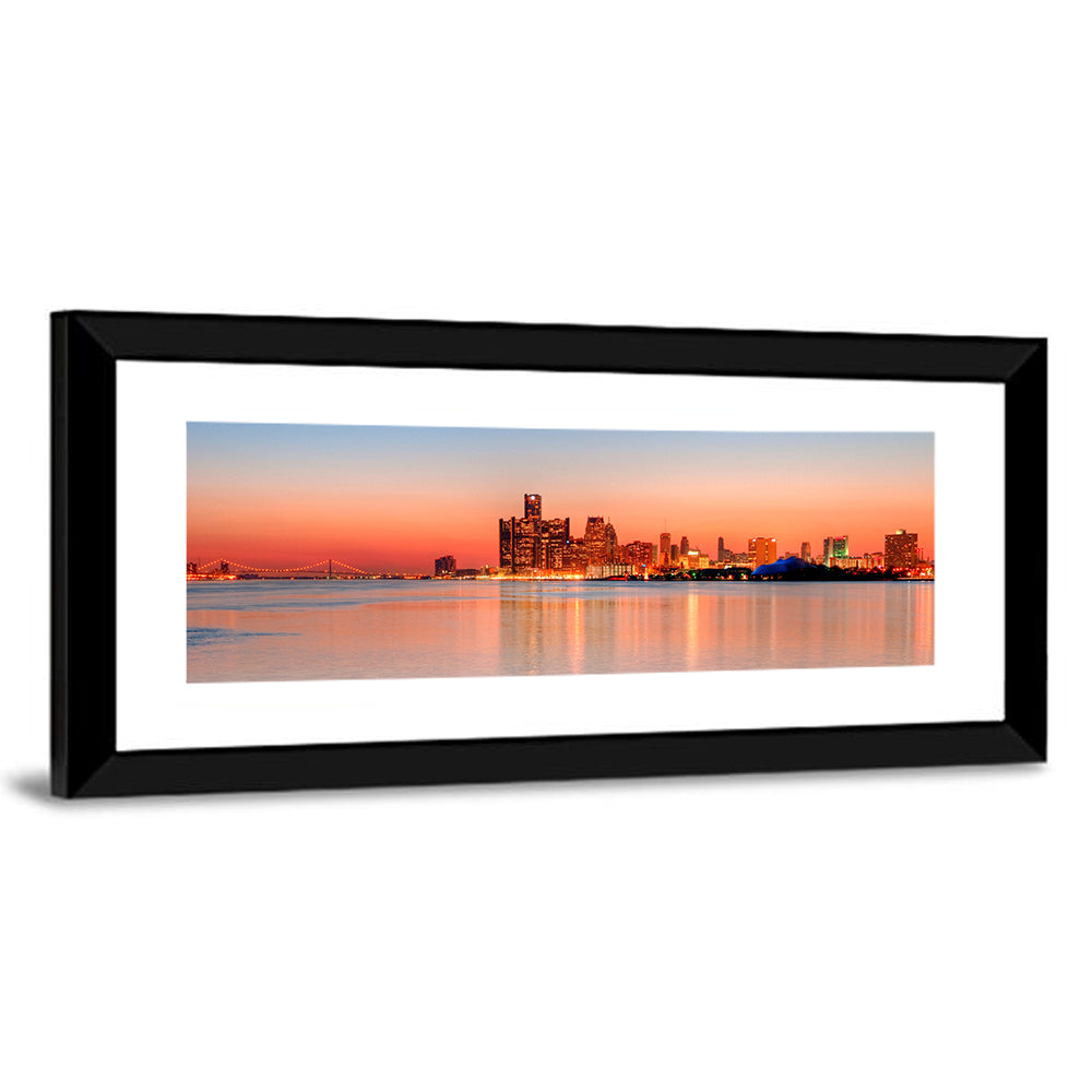 Detroit Golden Hour Skyline Wall Art