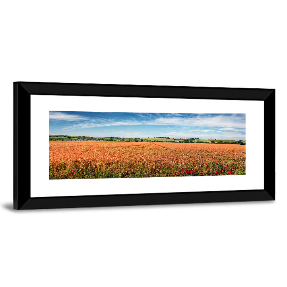 Golden Wheat Field with Poppies Wall Art