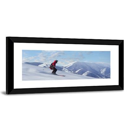 Skier on Snowy Mountain Slope Wall Art