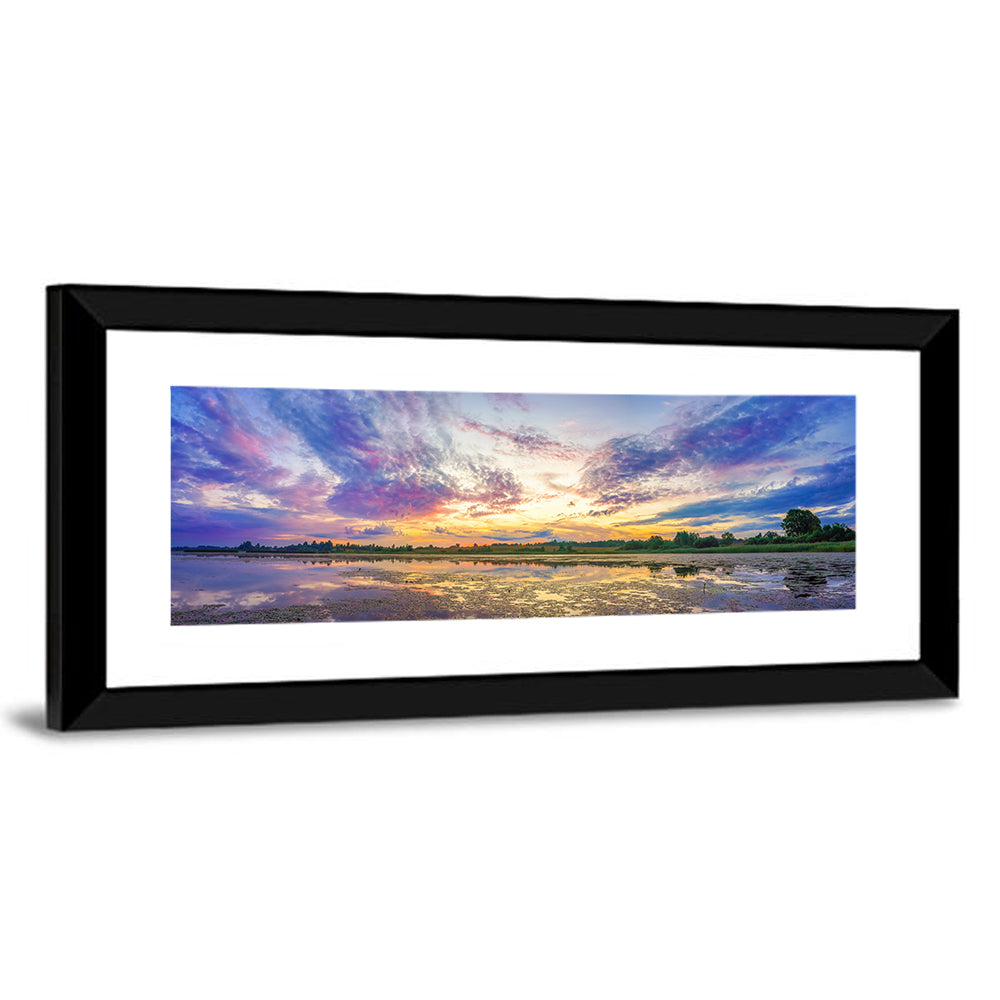Golden Sunrise Over Lake Wall Art