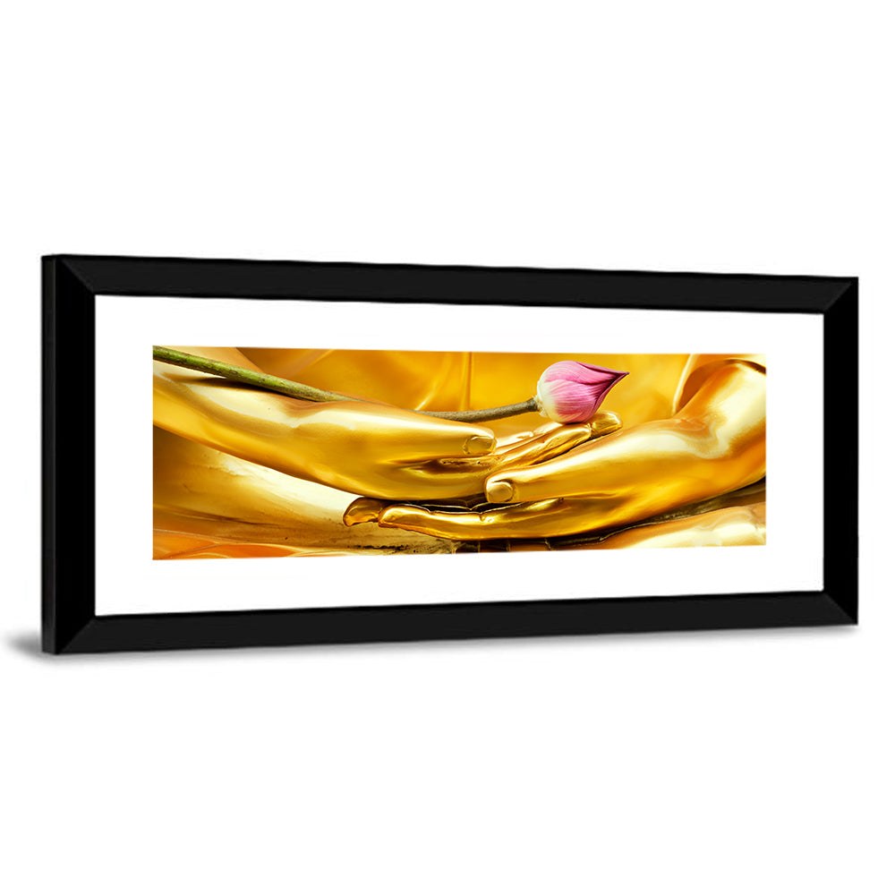 Buddha Hands with Lotus Wall Art