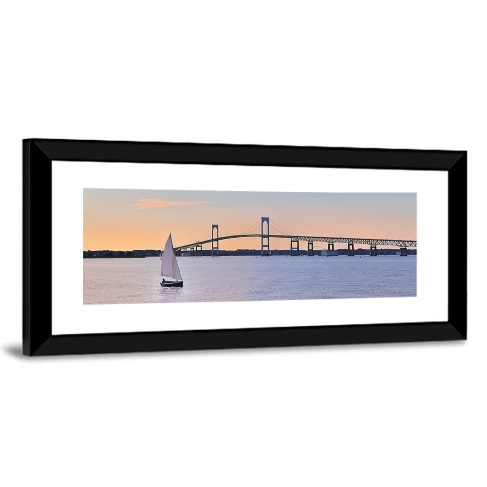 Newport Bridge at Sunset Wall Art