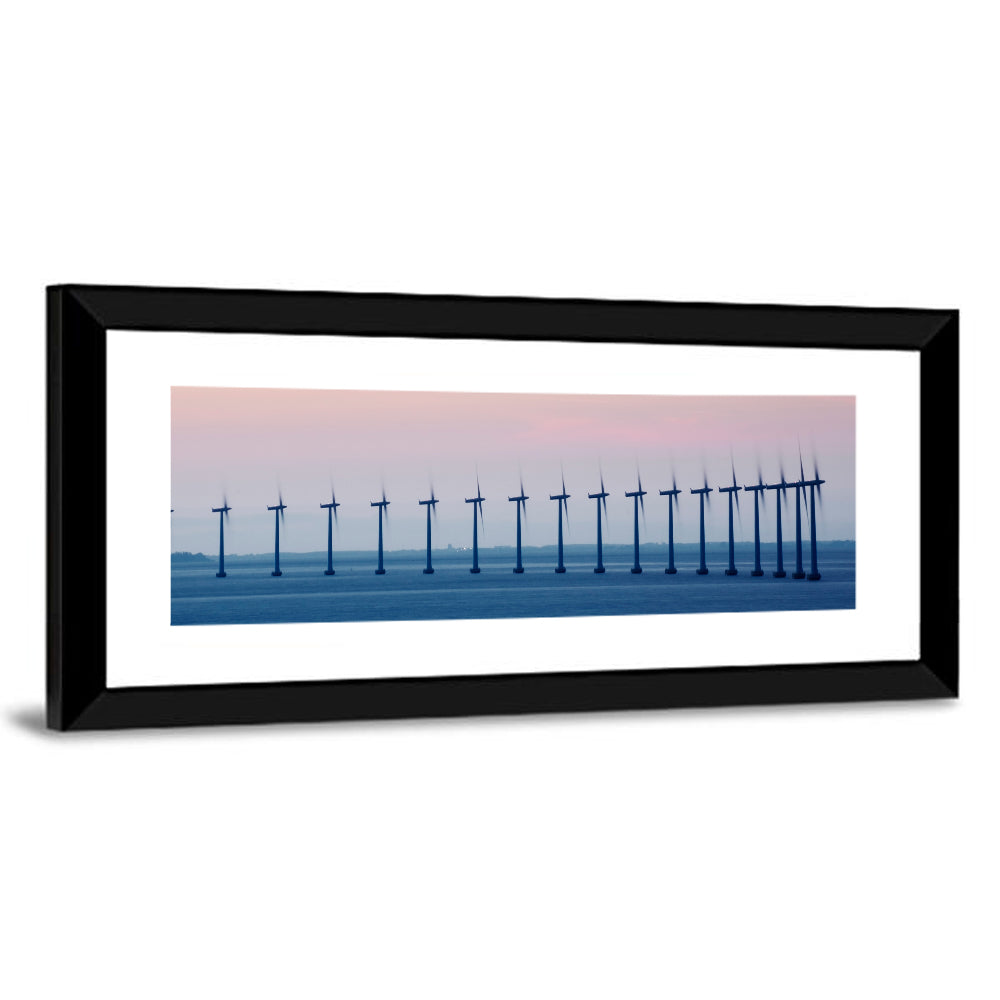 Coastal Wind Farm at Dusk Wall Art