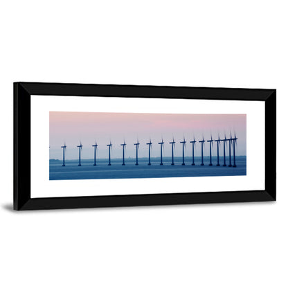 Coastal Wind Farm at Dusk Wall Art