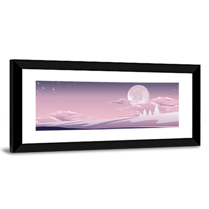 Lavender Moon Winter Landscape Wall Art