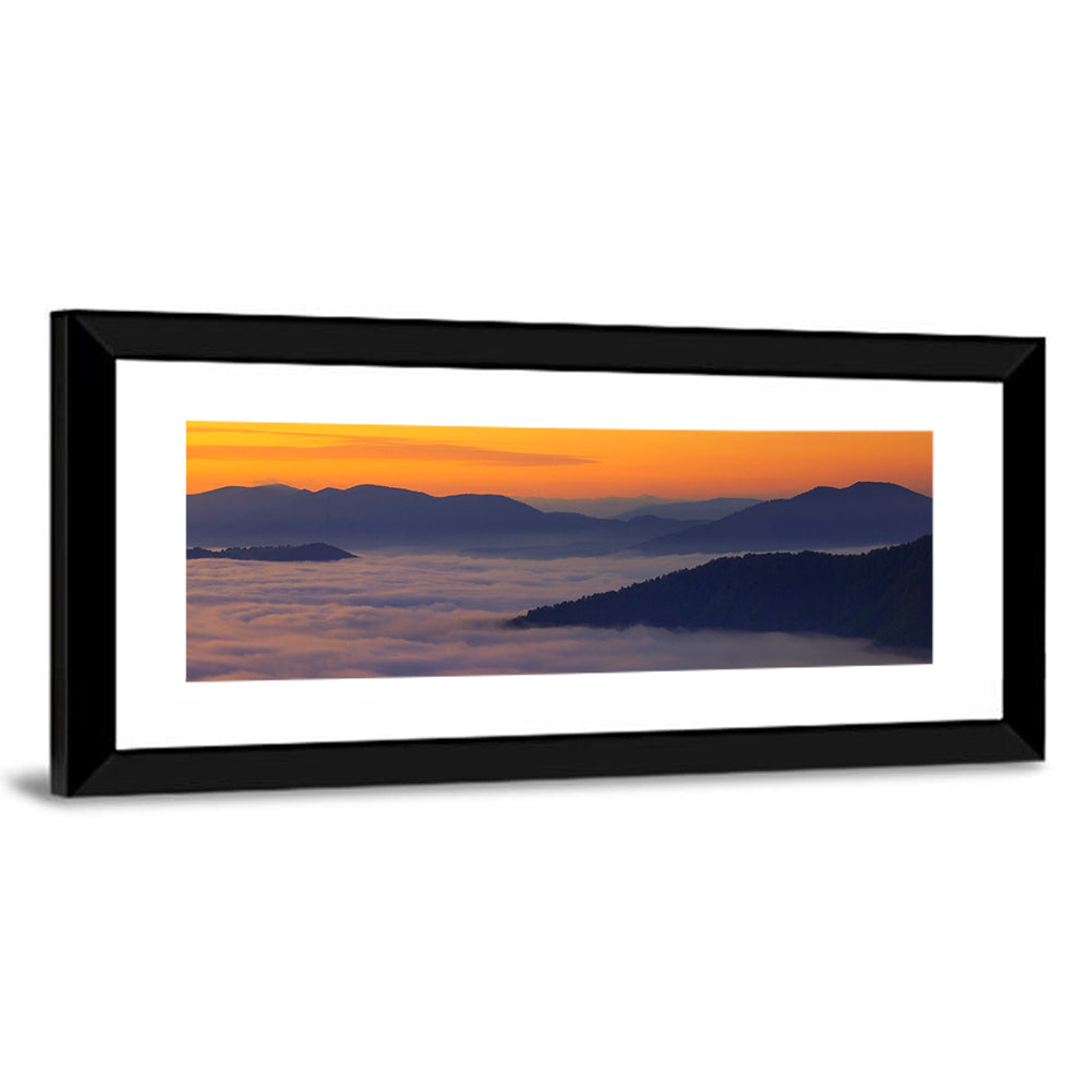 Cloud Sea Over Mountains at Golden Dawn Wall Art