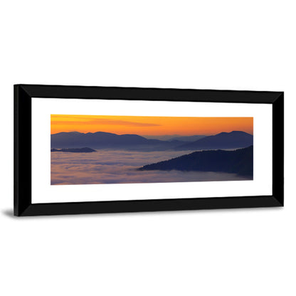 Cloud Sea Over Mountains at Golden Dawn Wall Art