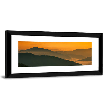 Golden Mist Mountain Valley Wall Art