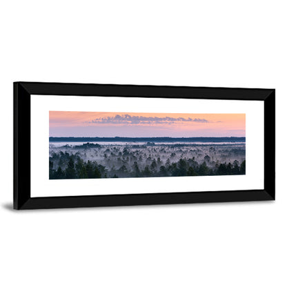 Estonian Misty Pine Landscape Wall Art