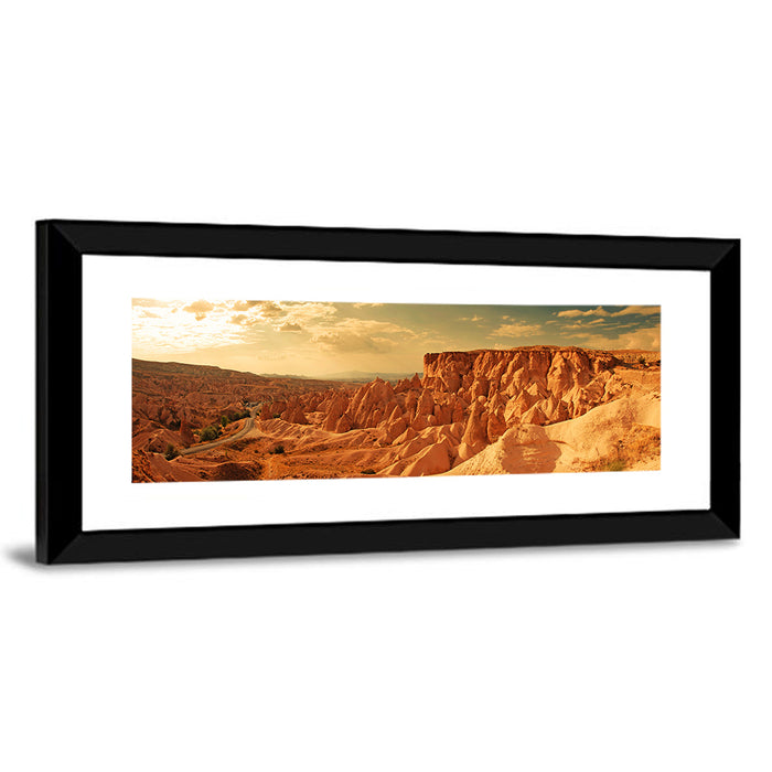 Cappadocia Sunset Valley Wall Art as a framed print