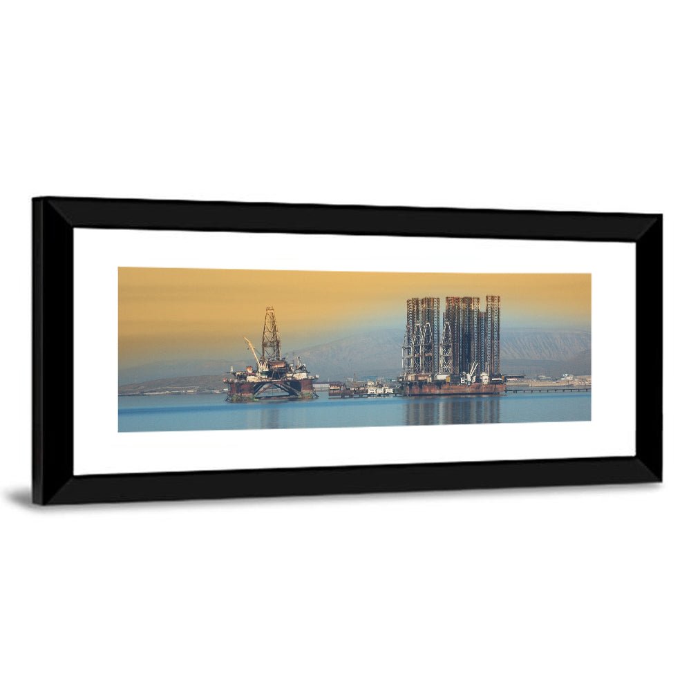 Baku Oil Rigs at Dusk Wall Art