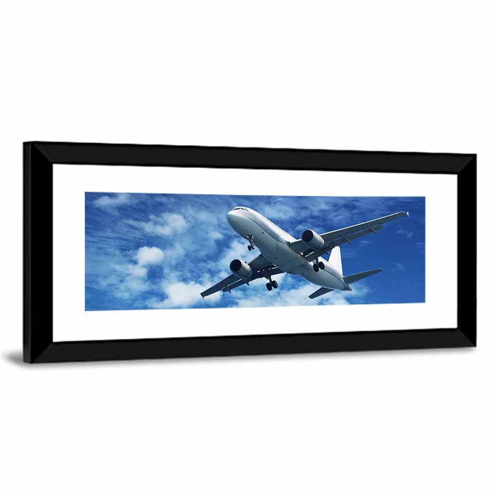Passenger Airliner in Blue Sky Wall Art