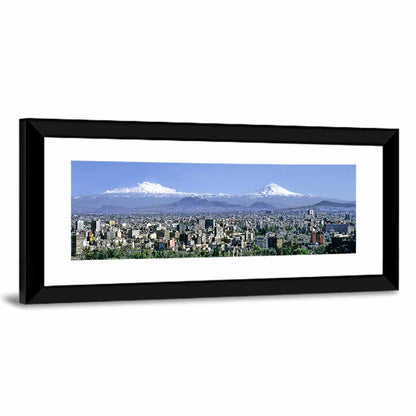 Mexico City Skyline with Volcanoes Wall Art