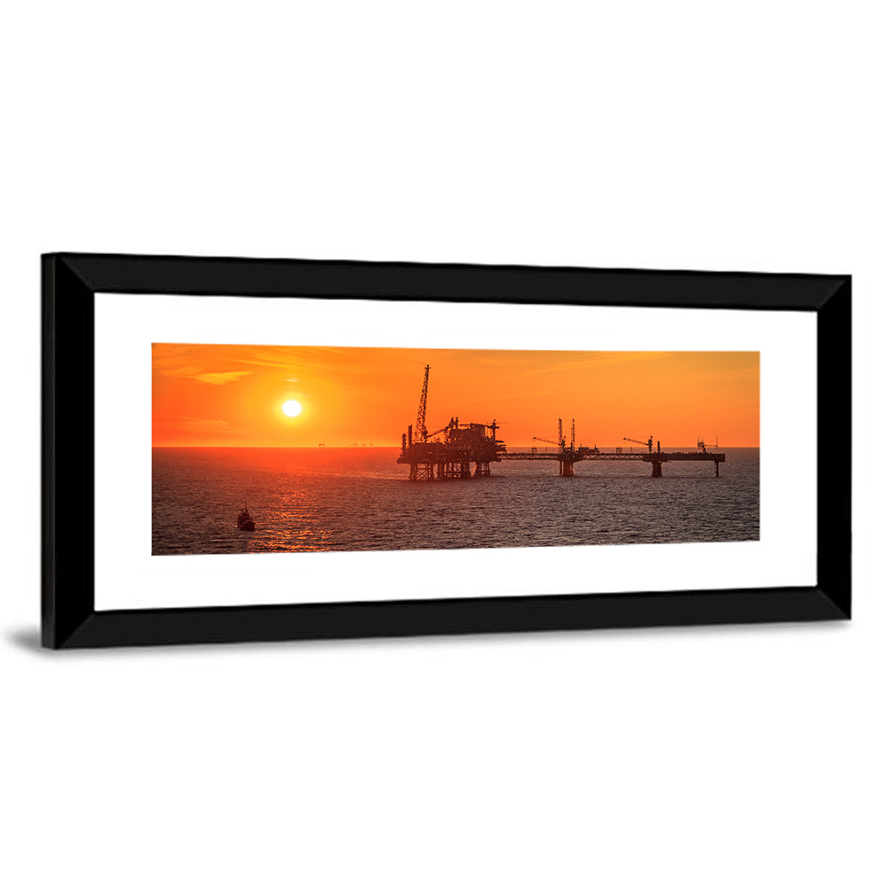 Denmark Oil Rig at Sunset Wall Art