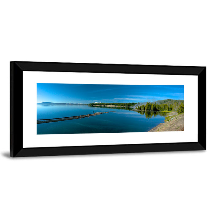 Yellowstone Lake Shore Wall Art as a framed print