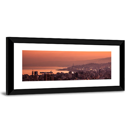 Beirut Sunset Skyline Wall Art