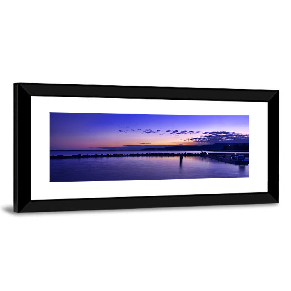 Lake Balaton Twilight Pier Wall Art