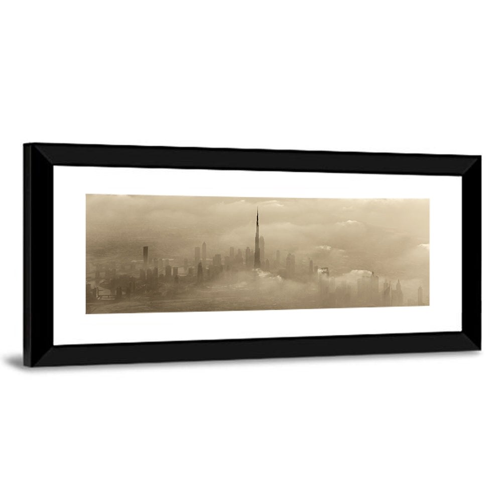 Dubai Haze Over Burj Khalifa Wall Art