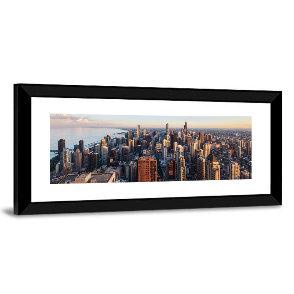 Chicago Skyline at Golden Hour Wall Art
