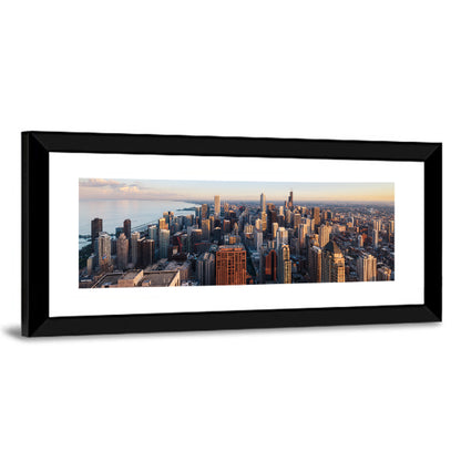 Chicago Skyline at Golden Hour Wall Art