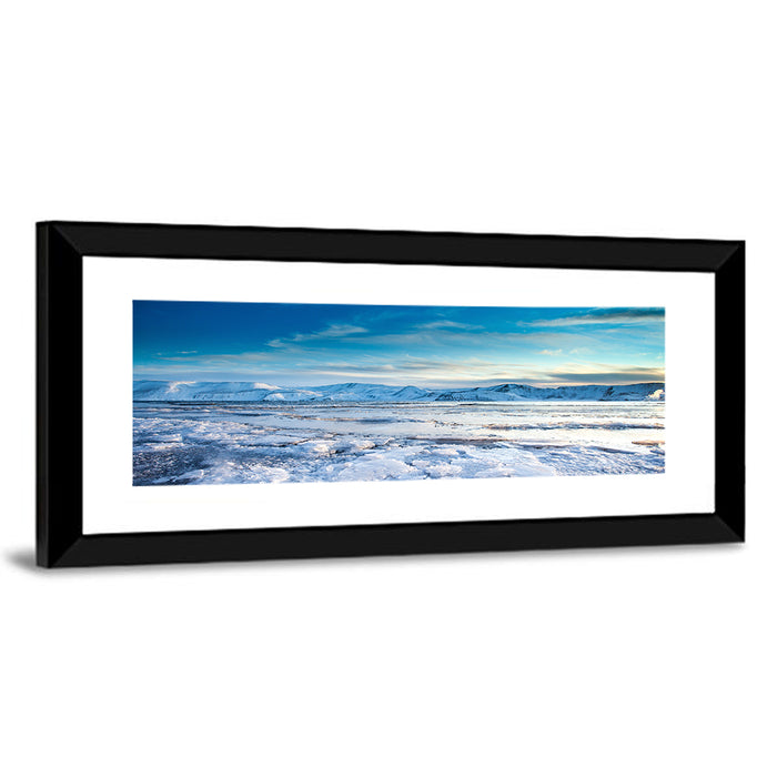 Kleifarvatn Winter Horizon Wall Art as a framed print
