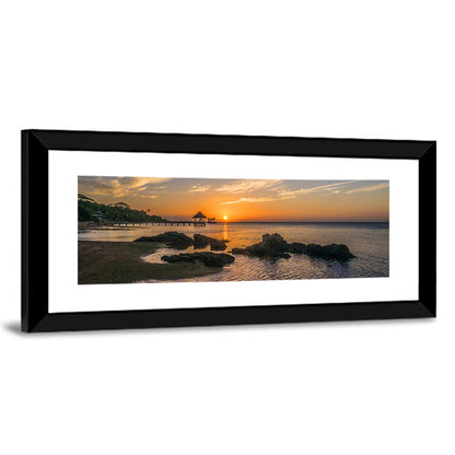 Roatan Pier Sunset Wall Art
