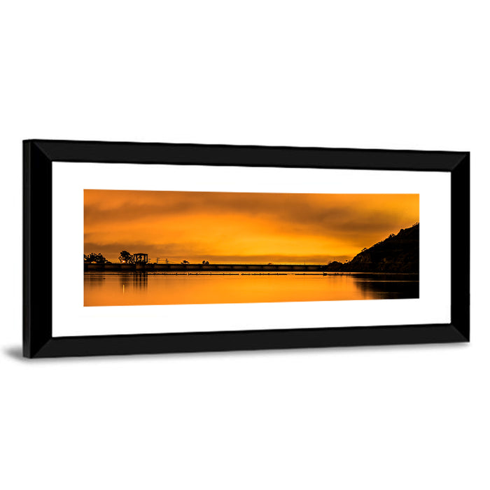 Lake Murray Sunset Wall Art as a framed print