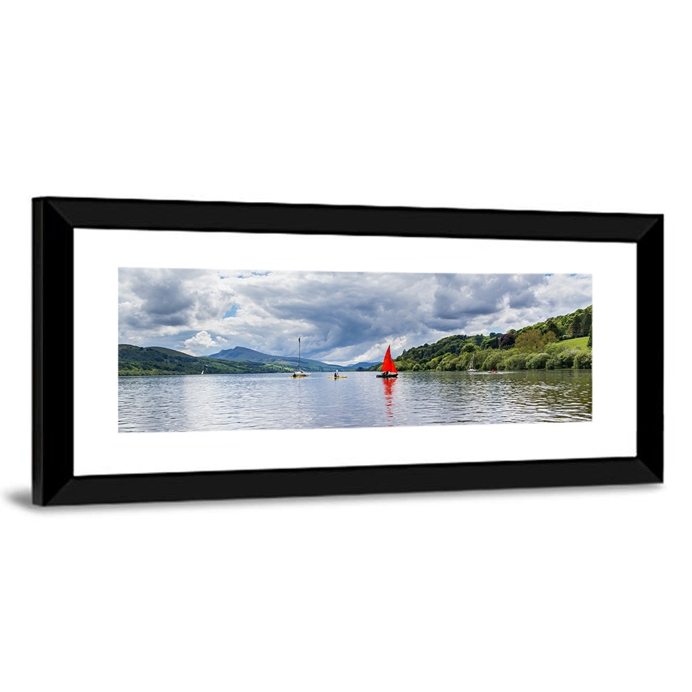 Bala Lake Sailboat Reflection Wall Art