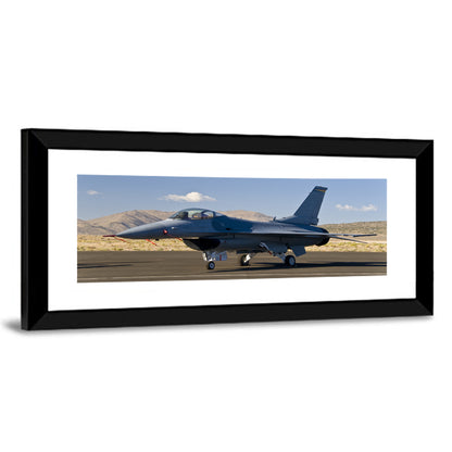 Fighter Jet Side Profile on Runway Wall Art