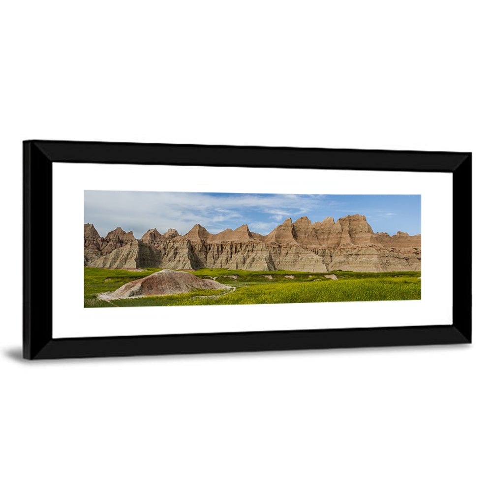 Badlands Meadow and Rock Formations Wall Art