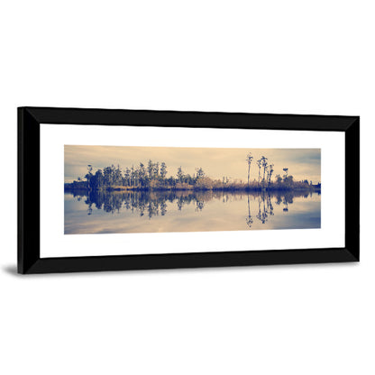 Sunset Over Forest Lake Wall Art