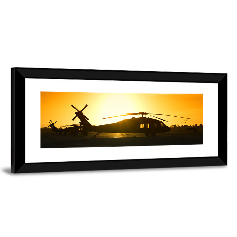 Helicopter Squadron at Sunset Wall Art