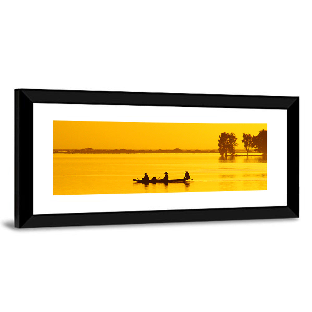 Pirogue at Golden Dusk Wall Art