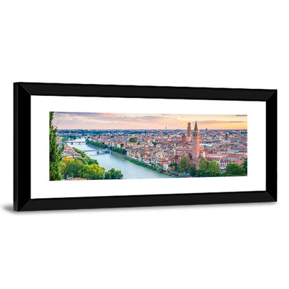 Verona Riverbend at Golden Hour Wall Art